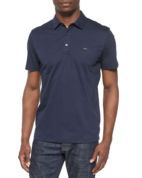 michael kors polo mens short sleeve neptune blue gu95hh8fv4